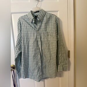 Nordstrom Mint Checkered Casual Shirt